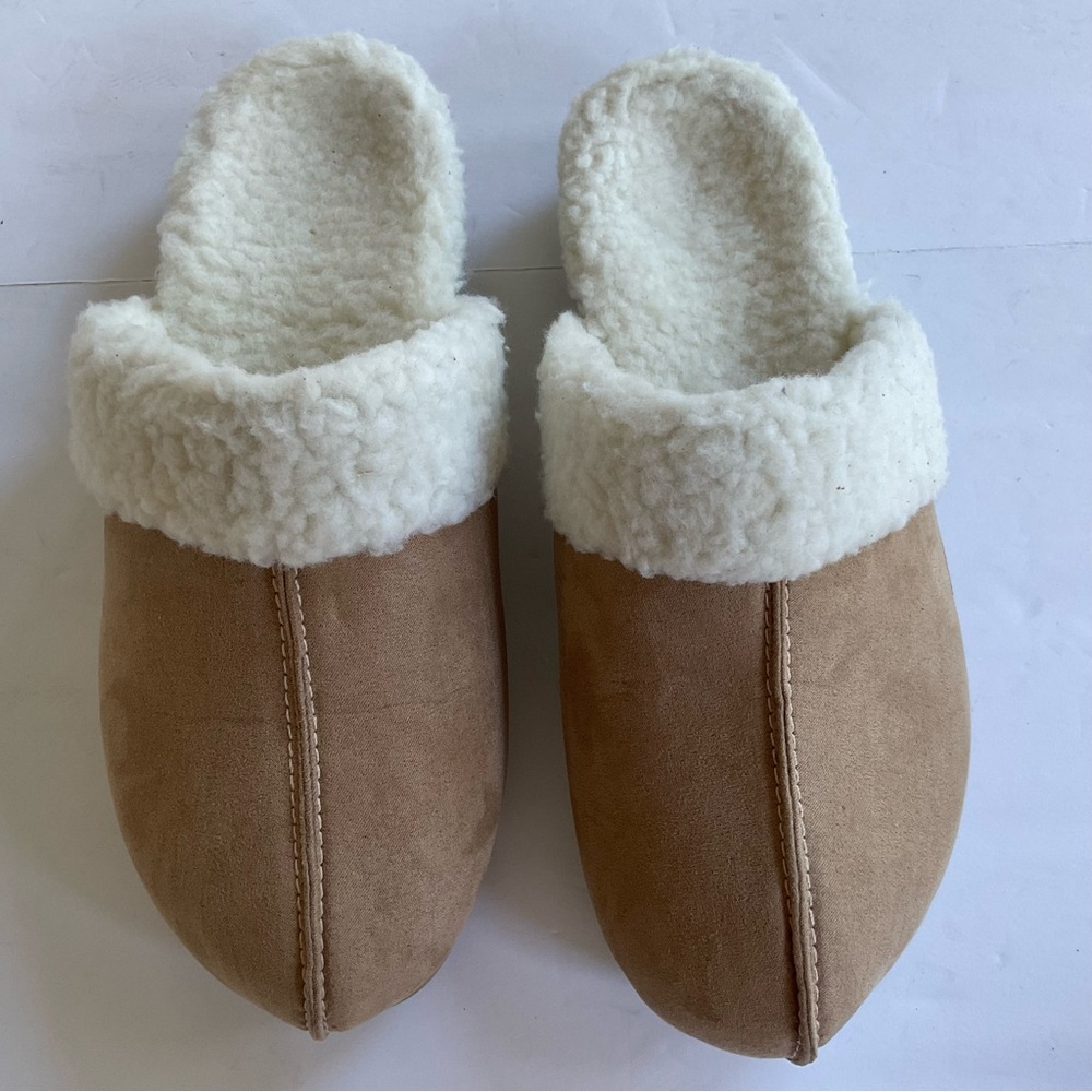 PowerStep Luxe Women’s orthotic Slippers, memory foam, slip on, Taupe - size 9.